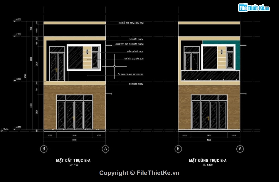 Nhà phố 2 tầng,File cad Nhà phố 2 tầng,Nhà phố 2 tầng 5x17m,thiết kế nhà phố 2 tầng,mẫu nhà phố 2 tầng